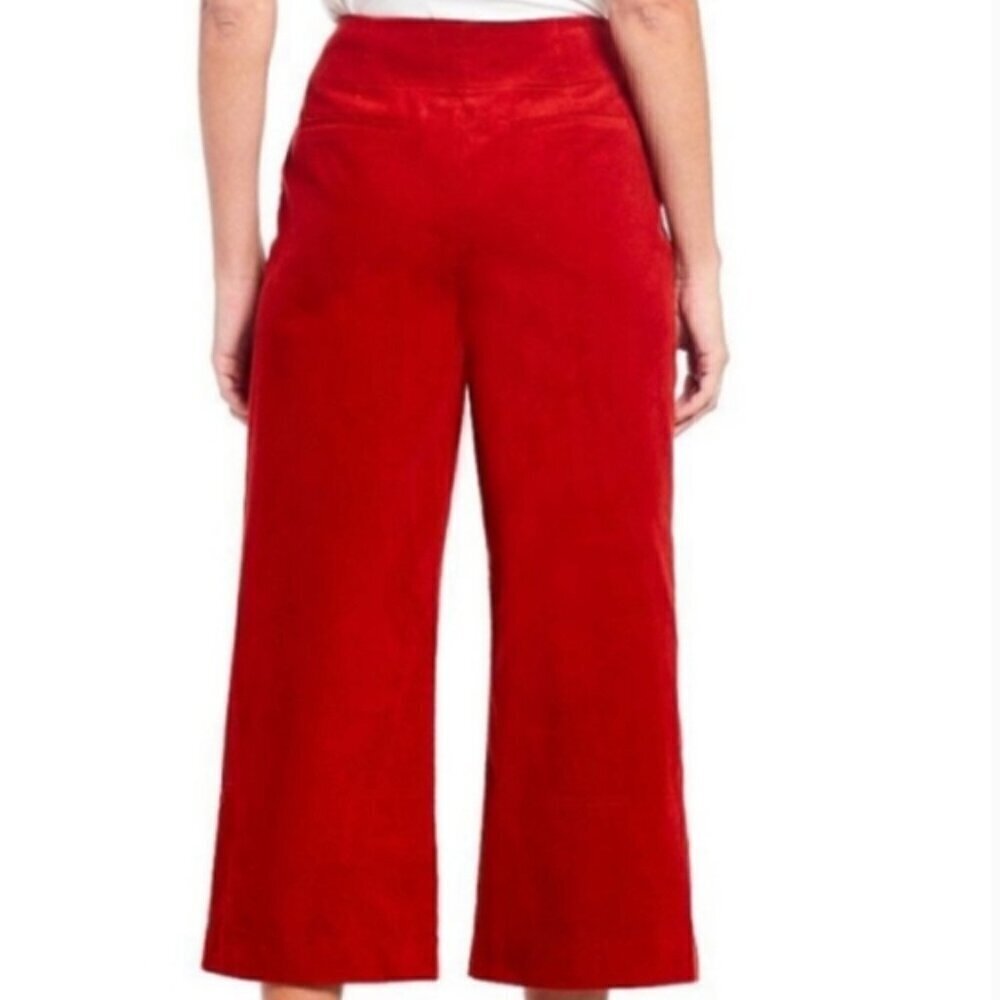 Gianni Bini Maureen Red Spice Corduroy High Rise Crop Pants Women’s Size 4 - Picture 9 of 13